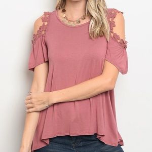 Lace Cold Shoulder Top